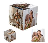 Personalized 3D Rotatable Cube Puzzle With 6 Pictures - Custom Photo Cube for Birthday, Christmas Gifts - Kids, Father, Mother, Girlfriend, Boyfriend