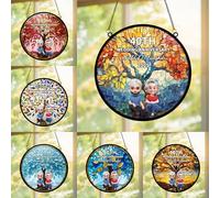 Personalized 40th Wedding Anniversary Tree Crystal Stained Glass Suncatcher Ornament, Custom Name 40 Years Marriage Couple Window Hanging Sun Catcher Gifts for Valentine's Him Her Husband Wife