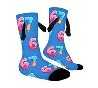 Personalized 67 Meme Socks, Fun Six Seven 6 7 Meme Design Sock, Funny Socks For Teens, Teen Boy Stocking Stuffer