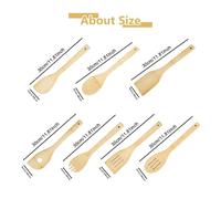 Personalized 7 Pieces Wooden Cooking Sets, Custom Engraved Kitchen Utensils, Design Text Bamboo