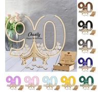 Personalized 90th Birthday Guest Book Alternative Custom 90th Birthday Guestbook Decorations Number 90Box Frame Sign For Parents, Grandparents, 80th Birthday Party Book