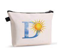 Personalized A-Z Initial Makeup Bag,Music Lover Makeup Cosmetic Bag,Album Inspiration Makeup Bag,Personalized Travel Toiletry Bag for Women,Girl,Music Lover and Fans (D)