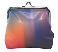 Personalized Abstract Blurred Orange Spots Stripes Leather Coin Purse for Women Girls Kiss Lock Coin Card Change Wallet, Abstract blurred orange spots stripes, Classic, Abstract blurred orange spots