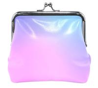 Personalized Abstract Colors Gradient Pastel Women's Cute Coin Purse Leather Kiss Lock Card Change Holder for Coins, Abstract colors gradient Pastel, Classic