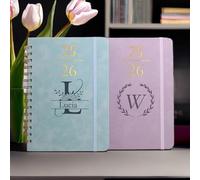 Personalized academic Planner 2025-2026 For Women & Men，Monthly and Weekly Calendar Planner, Aug 2025 - Jul 2026,Custom A5 Leather Schedule Notebook，Gift For Her,Gift For Colleagues And Leaders