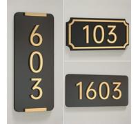 Personalized Acrylic 3D House Numbers Sign, Custom Double-Layer Modern Address Plaques, Self-Adhesive Address Plaque For House, Mailbox, Apartment, Office, Hotel, Classroom(20x9cm)