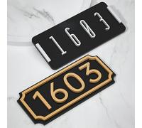 Personalized Acrylic 3D House Numbers Sign, Custom Double-Layer Modern Address Plaques, Self-Adhesive Address Plaque For House, Mailbox, Apartment, Office, Hotel, Classroom(17x8cm)