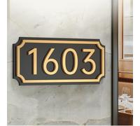 Personalized Acrylic 3D House Numbers Sign, Custom Double-Layer Modern Address Plaques, Self-Adhesive Address Plaque For House, Mailbox, Apartment, Office, Hotel, Classroom(25x11cm)