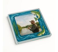Personalized Acrylic Coaster Gift Featuring Fishing Memories - Reel Reflections Keepsake for Anglers & Outdoor Lovers