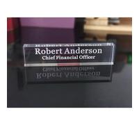 Personalized Acrylic Desk Name Plate, Custom Engraved Office Name Plate for Desk, Office Desk Decor, Gift for Men Women