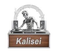 Personalized Acrylic DJ Player Desktop Ornament Sign Plaque Custom DJ Name Flat Printing Disc Player Desk Ornament Sign Music Studio Decor Gifts for Music Lovers Birthday Xmas Decoration,S12