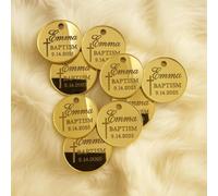 Personalized Acrylic Gold Mirror Tag,Custom Name Tag,Personalized Christening Favor Acrylic Gift Tags for Baby Shower Favors,Baby Keepsake Tags (50pcs)