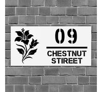 Personalized Acrylic House Number with House Number and Street Name, custom modern acrylic door plaque Door, Mailbox, Home, Yard (White and black)