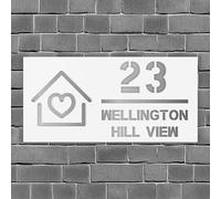 Personalized Acrylic House Number with House Number and Street Name, custom modern acrylic door plaque Door, Mailbox, Home, Yard (White and silver)