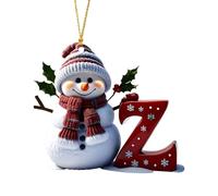 Personalized Acrylic Letter Snowman Christmas Ornaments - 26 Alphabet Tree Decorations, Prepare for Family Friends Teacher (1, Z)