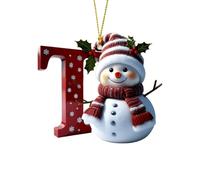 Personalized Acrylic Letter Snowman Christmas Ornaments - 26 Alphabet Tree Decorations, Prepare for Family Friends Teacher (1, T)