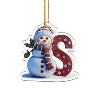 Personalized Acrylic Letter Snowman Christmas Ornaments, Personalized Diy Baubles Snowman Hanging Ornament, 26 Alphabet Christmas Tree Decorations (S)