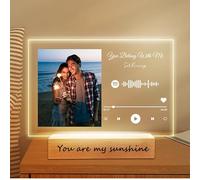 Personalized Acrylic Music Plaque with Wooden, Custom Spotify Plaque With Unique Custom Your Favorite Song & Photo For Boyfriend or Girlfriend, Customized Gifts for Couples, Famlily (5 Size: 15-40cm)