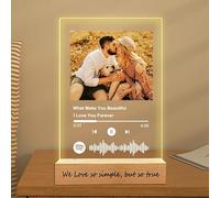 Personalized Acrylic Music Plaque with Wooden, Custom Spotify Plaque With Unique Custom Your Favorite Song & Photo For Boyfriend or Girlfriend, Customized Gifts for Couples, Famlily (5 Size: 15-40cm)
