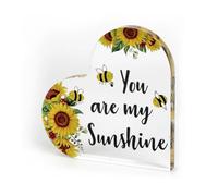 Personalized Acrylic Plaque with You Are My Sunshine & Sunflower Design,Acrylic Ornaments for Gifts for Mum,Friend,Gifts for Colleagues,Gifts for Women,I Love You Gifts for Him,Presents for Mum