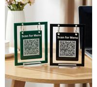 Personalized Acrylic QR Code Sign,Custom Business Signs & Logos, Restaurant Qr Menu,Custom Multi Instagram Web Social Media Signs,WiFi QR Code, Vendor Booth Must-Haves(Style 2)