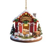 Personalized Acrylic Sheep Farm Ornament, Custom Name 3D Effect Sheep Ornaments for Christmas Tree, Farmhouse Christmas Ornaments, Xmas Birthday Animals Lover Gifts for Farmers Men Women (Style 11)