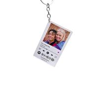 Personalized Acrylic Spotify Code Music Photo Keychain, Custom Scannable Song Key Chain, Creative Gift for Lover Parents Friend(2x3 inches)
