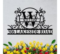 Personalized Address Sign with Last Name Custom House Number Metal Sign Split Letter Monogram Address Outdoor Plaque Personalized Housewarming Gift