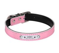 Personalized Adjustable Leather Puppy Kitten Collar With ID Name Phone Number Tag Nameplate For Shiba Inu Poodle Chihuahua Pug,A,S