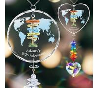 Personalized Adventure Travel Ornament 2025 - Custom Journey Keepsake Christmas Ornament with Destination or Names, Unique Travel Adventure Ornament for Couples, Family, or Friends