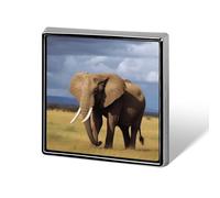 Personalized Africa Grassland Elephant Lapel Pin for Men Women Cute Funny Square Brooch for Ease And Safe Aluminum Alloy Brooches Suit Dress Accessories Wedding Party