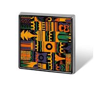 Personalized African Ethnic Pattern1 Lapel Pin for Men Women Cute Funny Square Brooch for Ease And Safe Aluminum Alloy Brooches Suit Dress Accessories Wedding Party