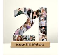 Personalized Age Number Photo Collage 1-99 Any Number Birthday Anniversary Party Decorations Custom 50th 60th 70th 80th Birthday Photo Collage Frame Gifts for Men Women Grandparent Family