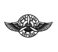 Personalized Airplane Hangar Metal Sign, Custom Aviation Name Wall Art with Propeller Design, Pilot Decor for Office, Den and Flight School (Style-8)