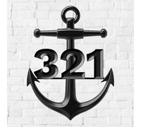 Personalized Anchor House Numbers Sign,Custom Metal Address Signs for Houses,Nautical Street Number Address Plaque for Outside Wall Art Decor Housewarming Gifts