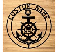 Personalized Anchor Metal Wall Art, Custom Metal Name Signs, Led Light Signs, 10-24 inches Signs, Anchor Gifts