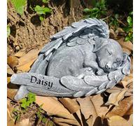 Personalized Angel Dog Memorial Stone Engrave with Name, Pet Angel Dog Memorial Statue Grave Marker, Dog Cemetery Headstone, Dog Tombstone Gravestone, Loss Dog Memorial Gifts, 9" * 5.1" * 4.5"