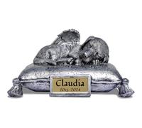 Personalized Angel Dog Memorial Stones, Dog Urns for Ashes, Dog Statue Headstone, Angel Dog Sleeping On Pillow Cremation Urn, Pet Grave Markers for Dog Memorial Tombstone