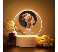 Personalized Animal Dog Custom Name Photo 3D Arcylic LED Night Light Lamp for Men Woman Mom Dad Boy Girls Pet Memorize Gift (Design H)