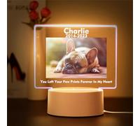 Personalized Animal Dog Custom Name Photo 3D Arcylic LED Night Light Lamp for Men Woman Mom Dad Boy Girls Pet Memorize Gift (Design A)