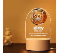 Personalized Animal Dog Custom Name Photo 3D Arcylic LED Night Light Lamp for Men Woman Mom Dad Boy Girls Pet Memorize Gift (Design D)