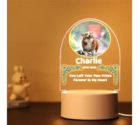 Personalized Animal Dog Custom Name Photo 3D Arcylic LED Night Light Lamp for Men Woman Mom Dad Boy Girls Pet Memorize Gift (Design E)