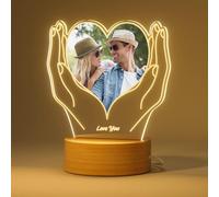 Personalized Anniversary Couple Gifts for Women & Men, Custom Picture Frame with Photo, Personalized Photo Frame with Night Light, Personalized Birthday Gifts for Her Him Girlfriend Boyfriend