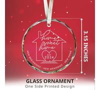 Personalized Anniversary Engraving White for Crystal Ornament for 10th-20th-30th
