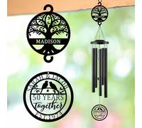 Personalized Anniversary Wind Chime Gift,10th15th 20th 25th 30th 35th 40th 50th 60th 70th Any Year Anniversary Wedding Gift for Couple,Custom Wind Chime Gifts for Him Her and Parents
