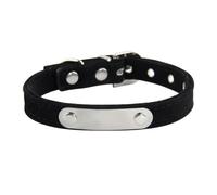 Personalized Anti-lost Soft Velvet Adjustable Cat Collar With ID Name Tag For Small Dogs And Cats,Black,S