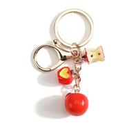 Personalized Apple Keyring with Cute Fruit Design, Ideal Gifts for Boyfriends, Friends, Mum, And Girlfriend, Unique Birthday Gifts for Women and Traveling Accessories (Apple)