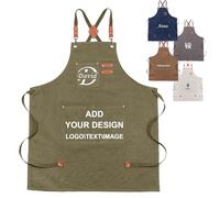 Personalized Apron for Men Women,Custom Aprons with Name Logo Photo,Customized Chef Canvas Cross Back Adjustable-6 Colours (Green)