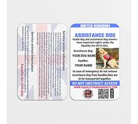 Personalized Assistance Dog Support Card UK - Custom Info Card with Lanyard | Equality Act Reference & Public Access Awareness Tool