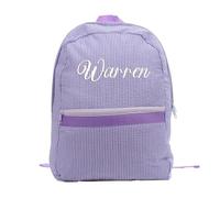 Personalized Baby Backpacks | Monogrammed Toddler Backpacks | Seersucker Backpack | Preschool Book Bag | Personalized Baby Gifts (Purple,30.5 * 10 * 38CM)
